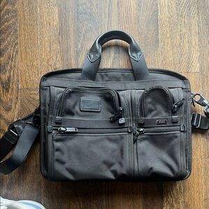 Tumi Black Briefcase with Multiple Compartments